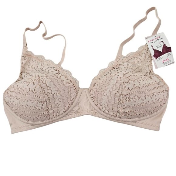 Maidenform Comfort Crush Pretty Lace Wireless Pink Bra – Small/Medium NWT - Picture 12 of 16